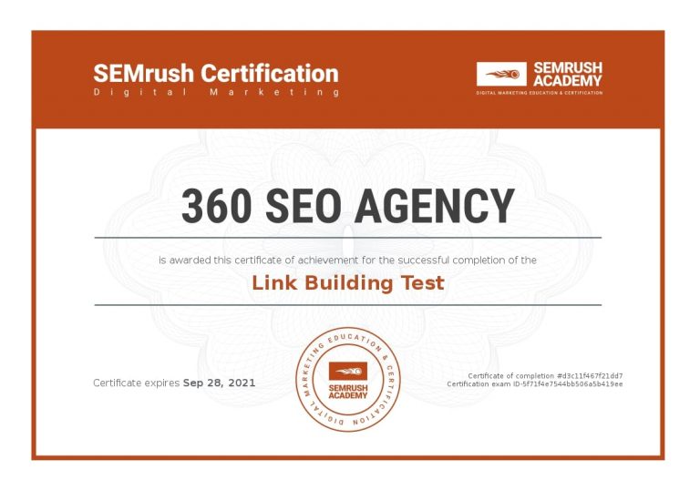 Off Page SEO Services certification